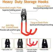 Hanger per garage, 10 pezzi, Hanger a muro, Ladder, Hanger per opzioni di stoccaggio, Organizzazione, Opknoping, Gli strumenti elettrici, Articoli in blocco (rosso)