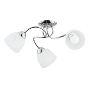 Plafoniera moderna SILIA cromata 3 luci E27 vetro bianco