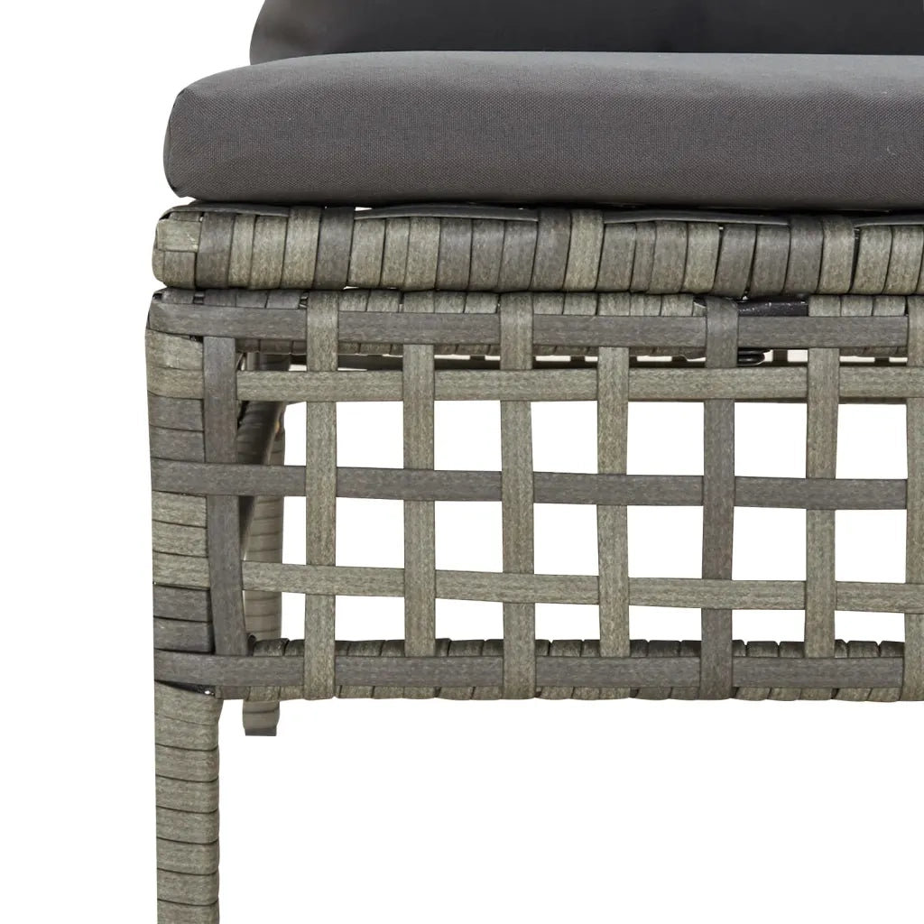 Divani Angolari da Giardino con Cuscini-Sofa da giardino 2pz Polyrattan Grigio