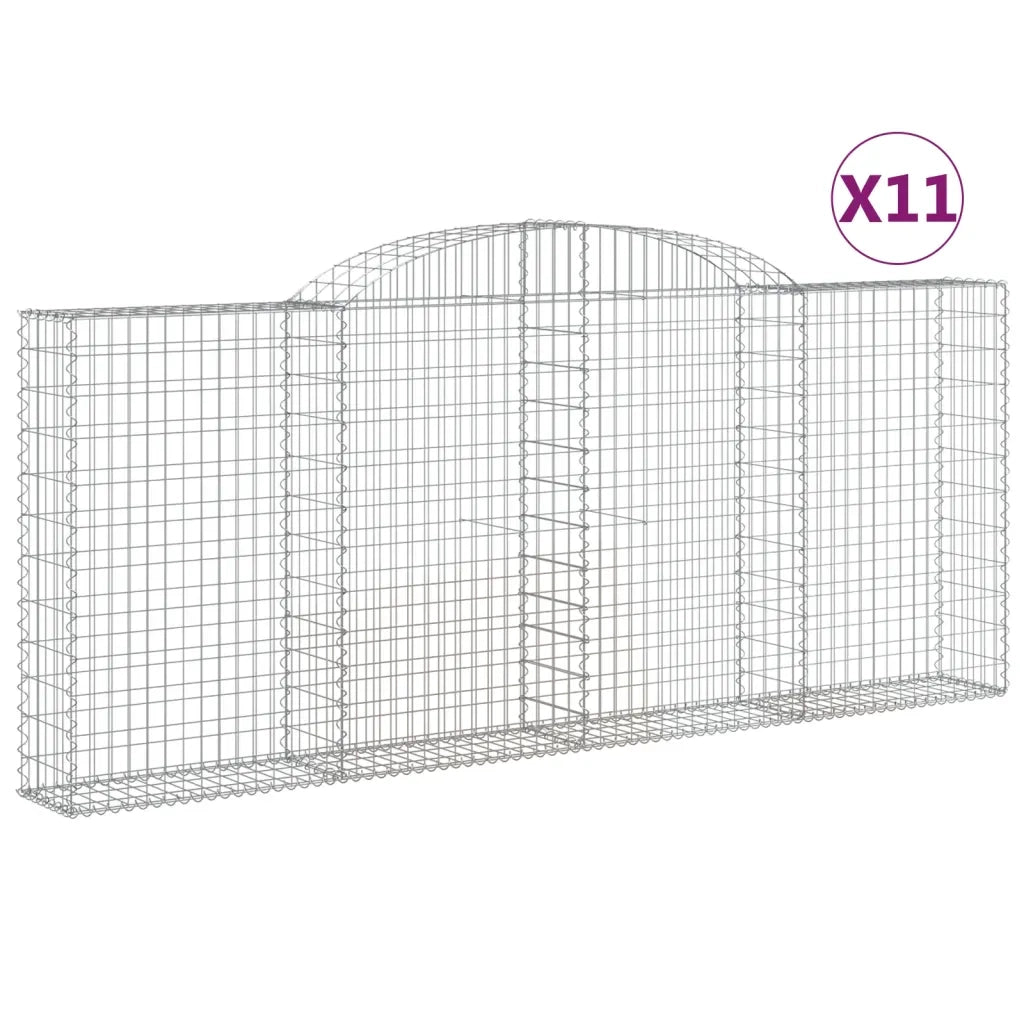 Cesti Gabbioni ad Arco 11 pz 300x30x120/140 cm Ferro Zincatocod mxl 76105