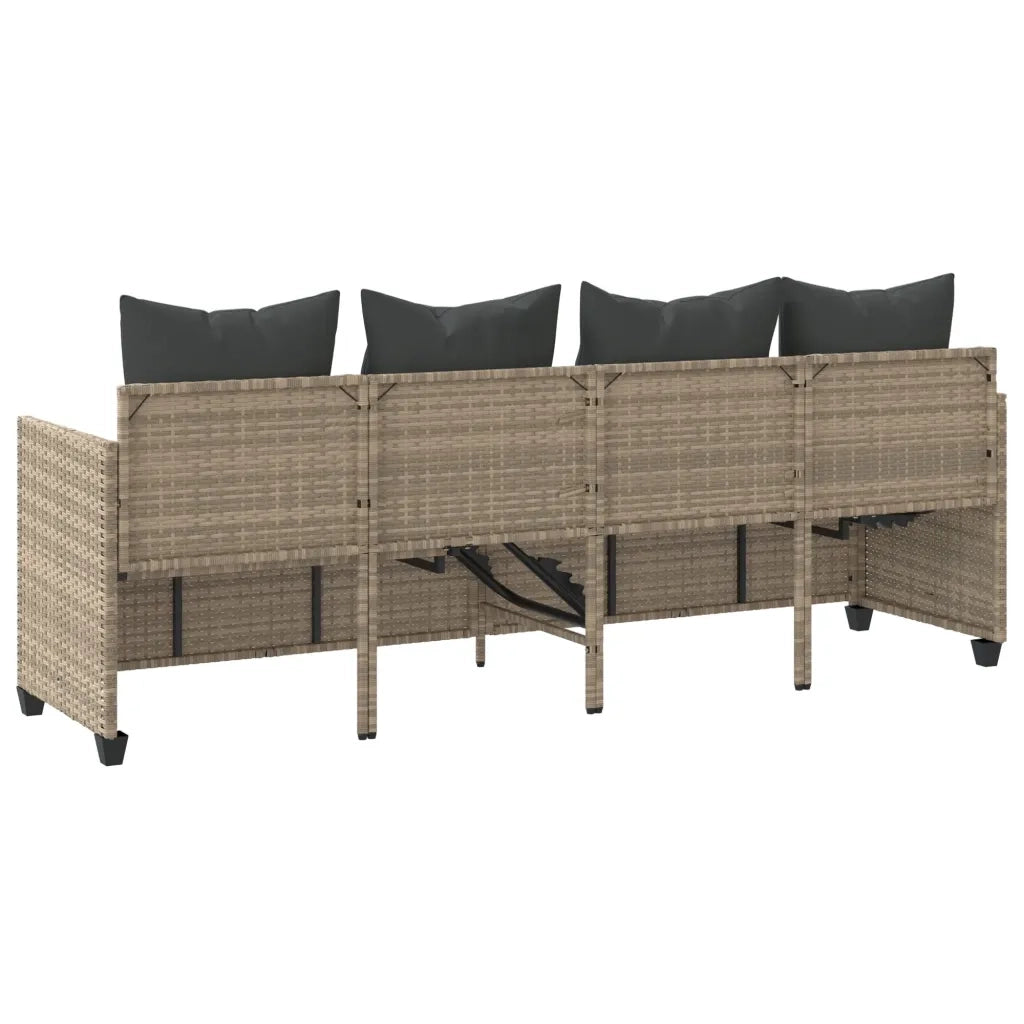 Lettino Prendisole | Sdraio da giardino | Lettino da sole con Cuscini Grigio Chiaro?in Polyrattan