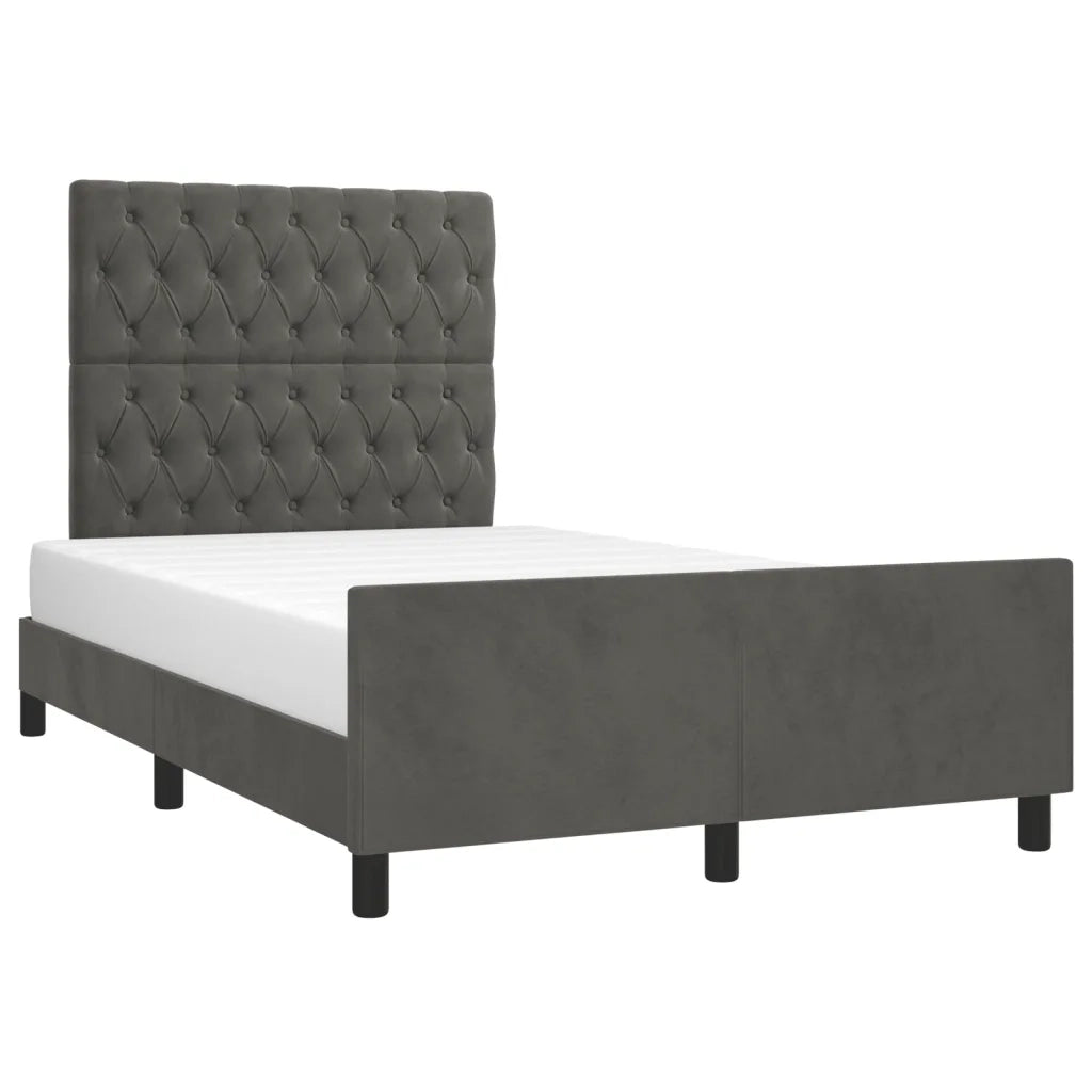 Giroletto senza Materasso Grigio Scuro 120x200 cm Velluto 3125929