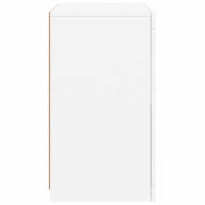 Armadietti con Luci LED 2pz Bianchi in Legno Multistrato 836631