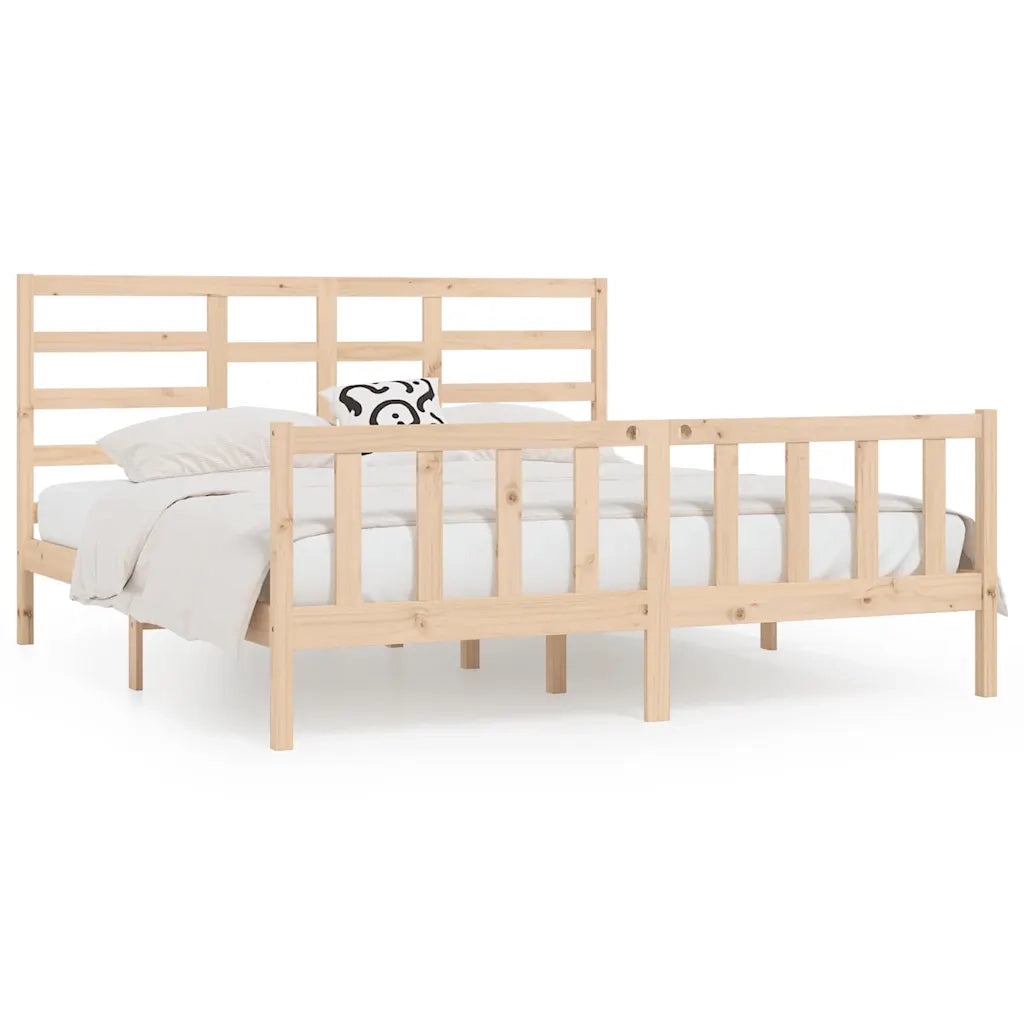 Giroletto senza Materasso-Struttura Letto 200x200 cm in Legno Massello di Pino 655913