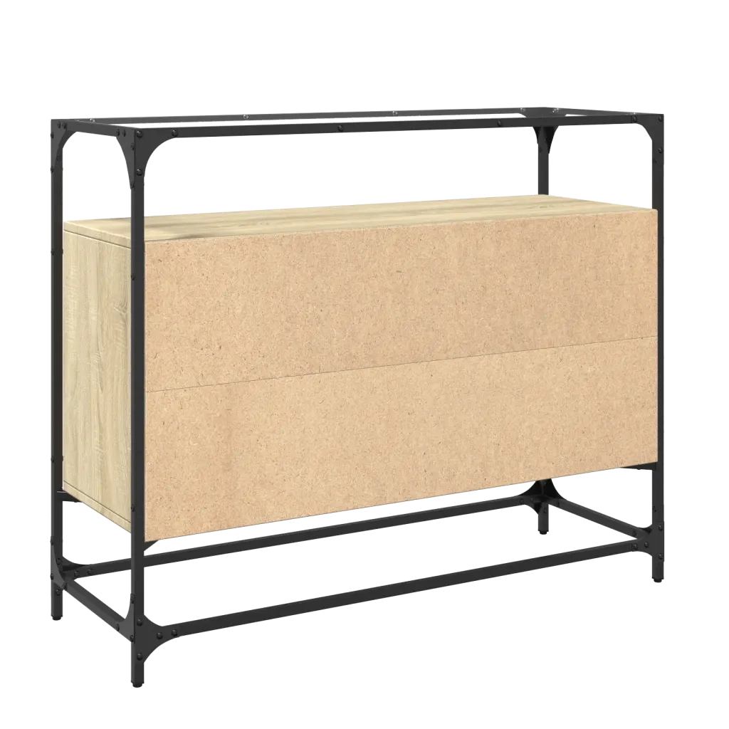 Credenza Piano Vetro Rovere Sonoma 98x35x81cm Legno Multistrato 846070