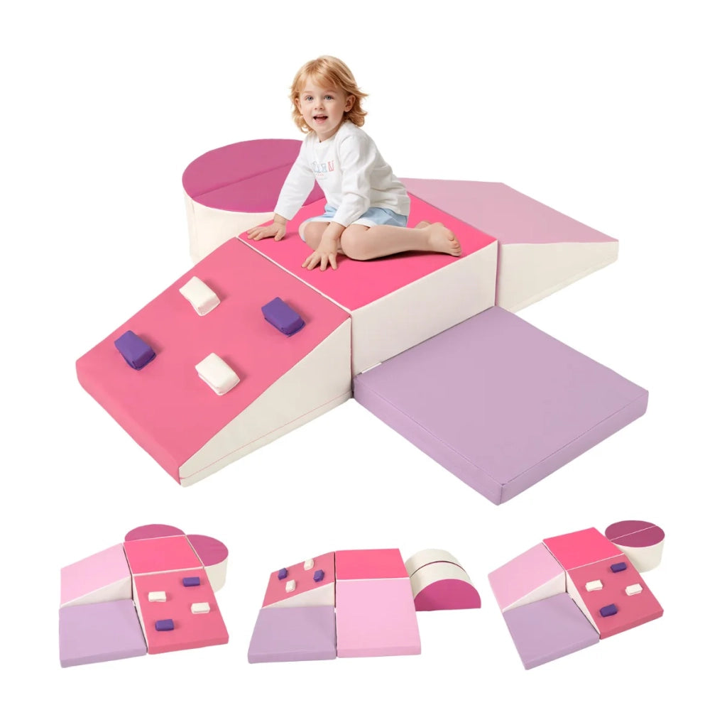 Set di 6 blocchi da arrampicata in schiuma 40 x 40 x 20 cm gioco educativo attivo design moderno pelle multicolore 20_0010765