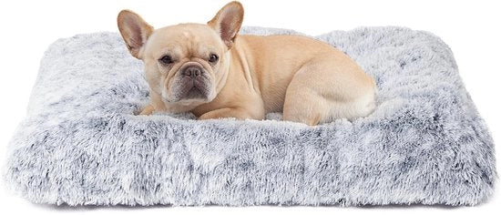 Letto per cani morbido per piccoli cani, cuscino per cani lavabile, tappeto per cani morbido con antislip con lunghe fibre, grigio, 60x45cm