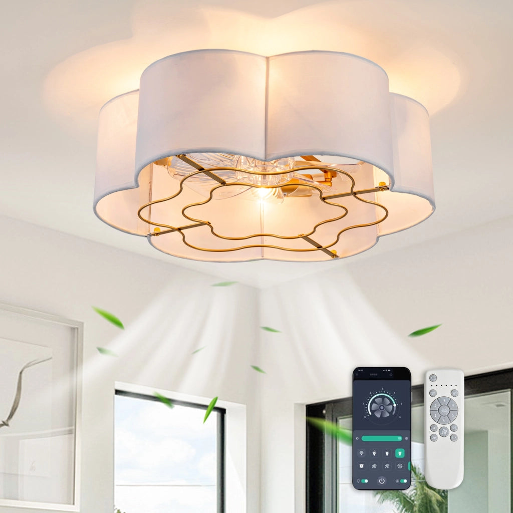 Ventilatore da soffitto moderno 19 pollici, pale ABS, doppio controllo app e telecomando, 6 velocit¨¤ reversibili, ideale per camere e bambini