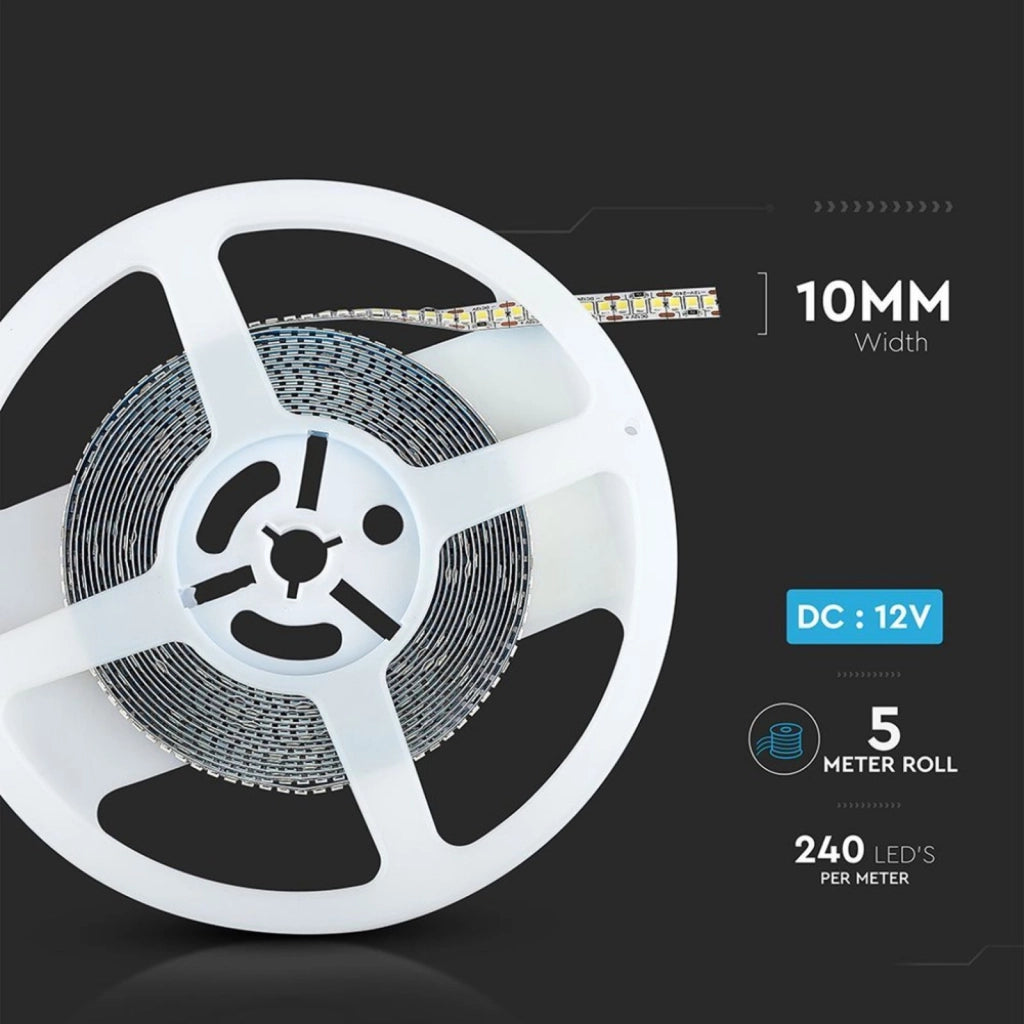Bobina Striscia Led 1200 SMD 2835 12V 18W/M Bianco Neutro 4000K IP20 5 Metri SKU-212165