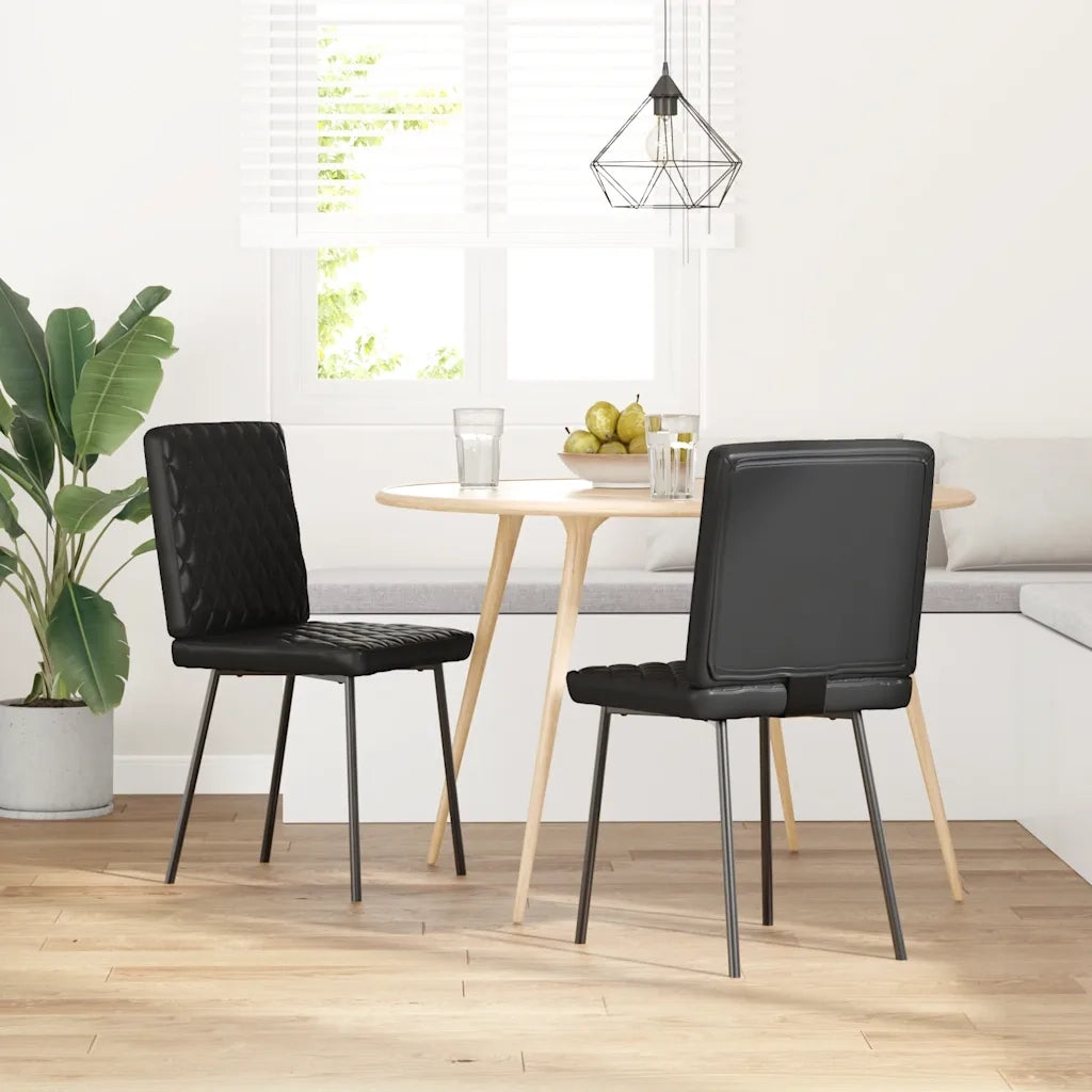 Sedie da Pranzo 2 pz Nere in Similpelle
