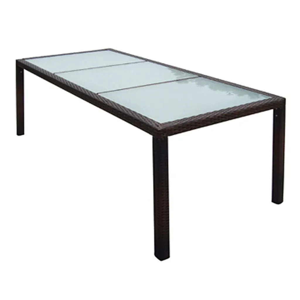 Set da Pranzo da Giardino 9 pz con Cuscini Polyrattan Marrone cod mxl 55658