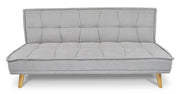Divano letto clic clac in tessuto vellutato grigio, divano 3 posti - Bart - DL-BA01FBC