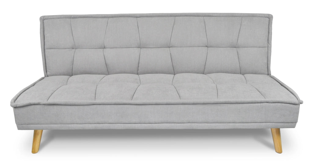 Divano letto clic clac in tessuto vellutato grigio, divano 3 posti - Bart - DL-BA01FBC