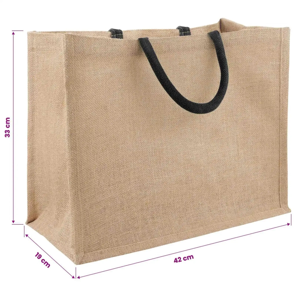 Borse in juta 50 Naturale e Nero 42 x 33 x 19 cm 42012283