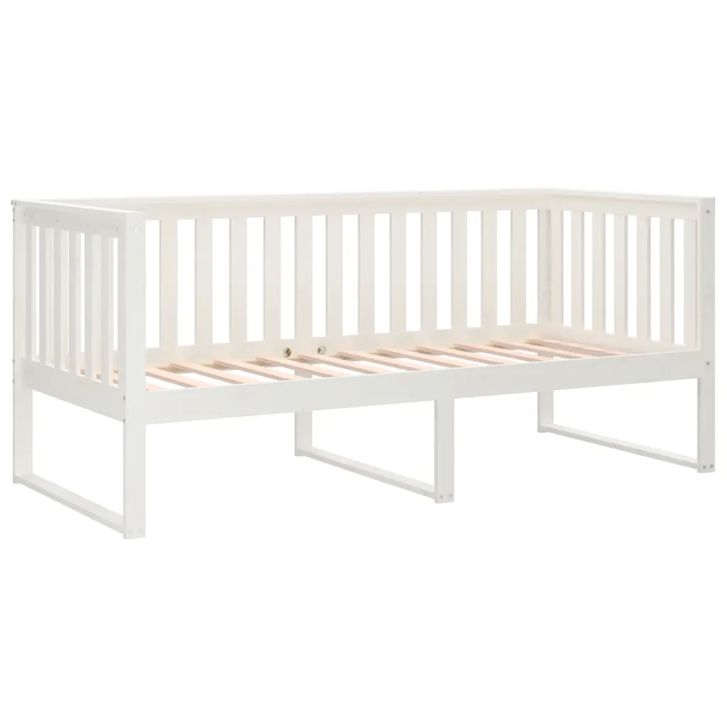 Letto singolo | Letto per adulti | Dormeuse senza Materasso Bianco 100x200 cm Legno Massello Pino