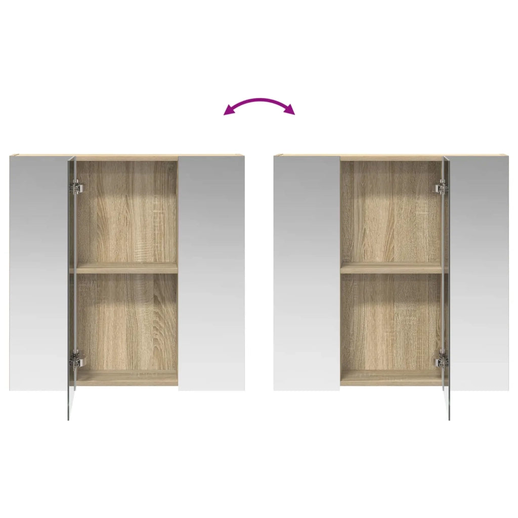 Mobiletto per specchio da bagno Rovere Sonoma 70 x 14,5 x 70 cm
