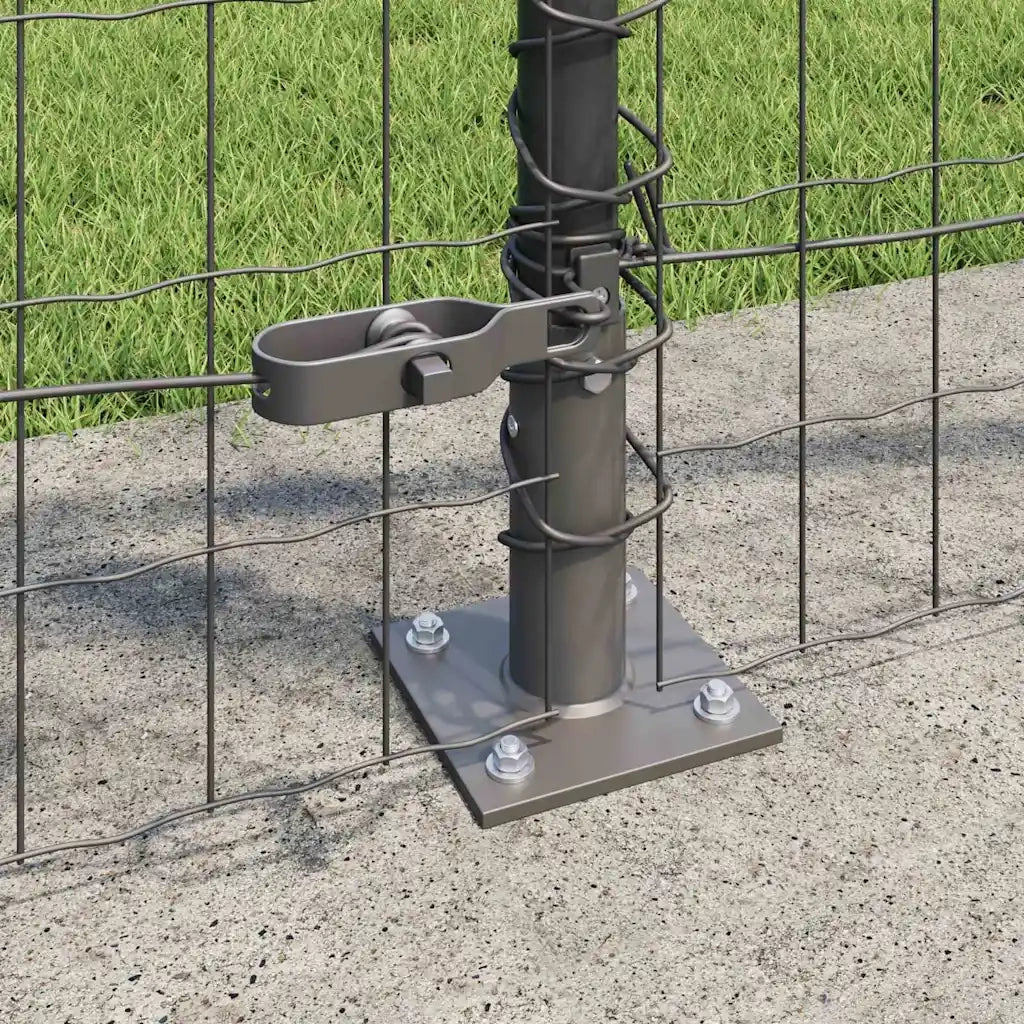 Recinzione con Posto Grigio 0,8 x 25 m Acciaio e PVC