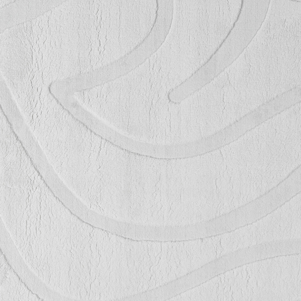 Tappeto da salotto jacquard 160 x 160 cm a pelo corto bianco sporco Stile Moderno