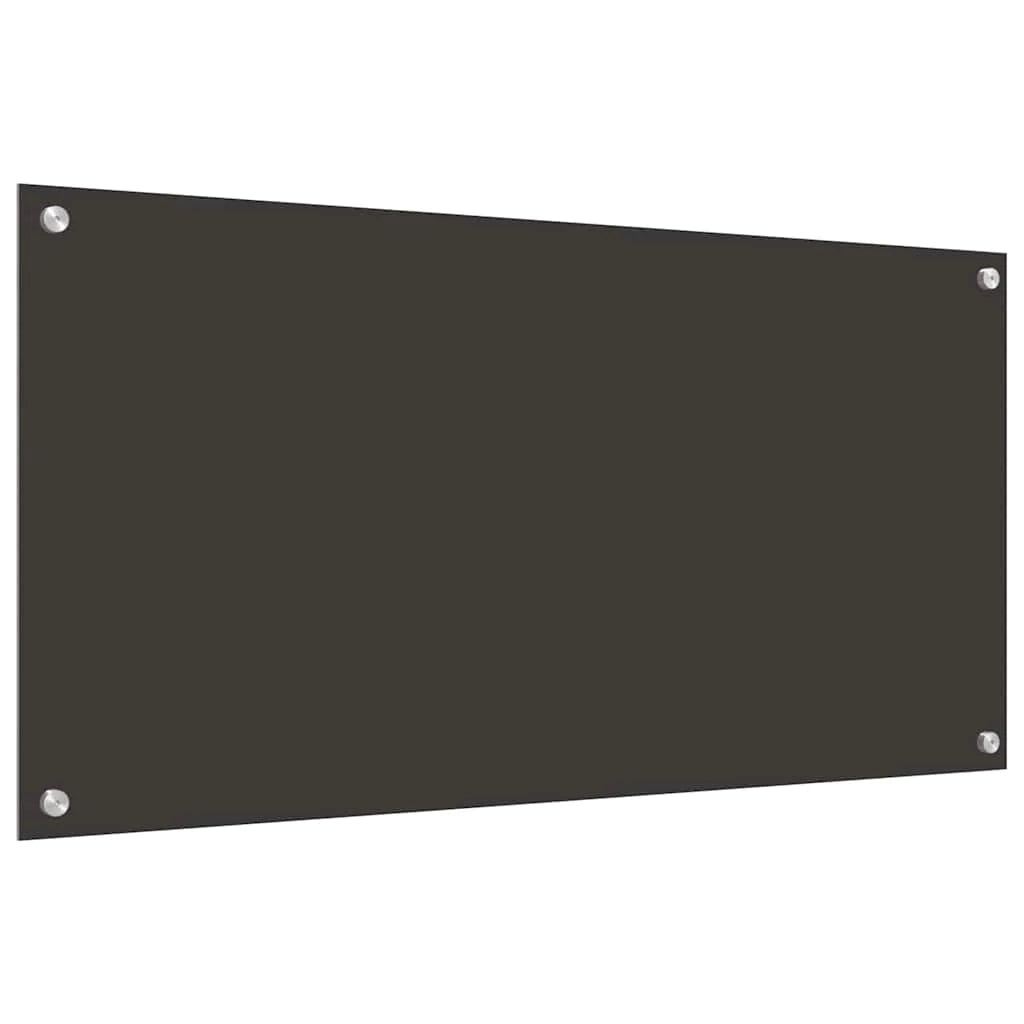 Set di 2 paraschizzi da cucina resistenti al calore 100 x 50 cm design moderno ed elegante in vetro temperato grigio scuro 02_0056248