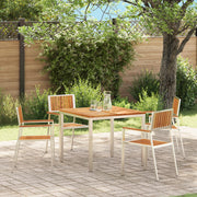 Sedia da giardino impilabile 4 pcs in legno massello di teak e acciaio inox