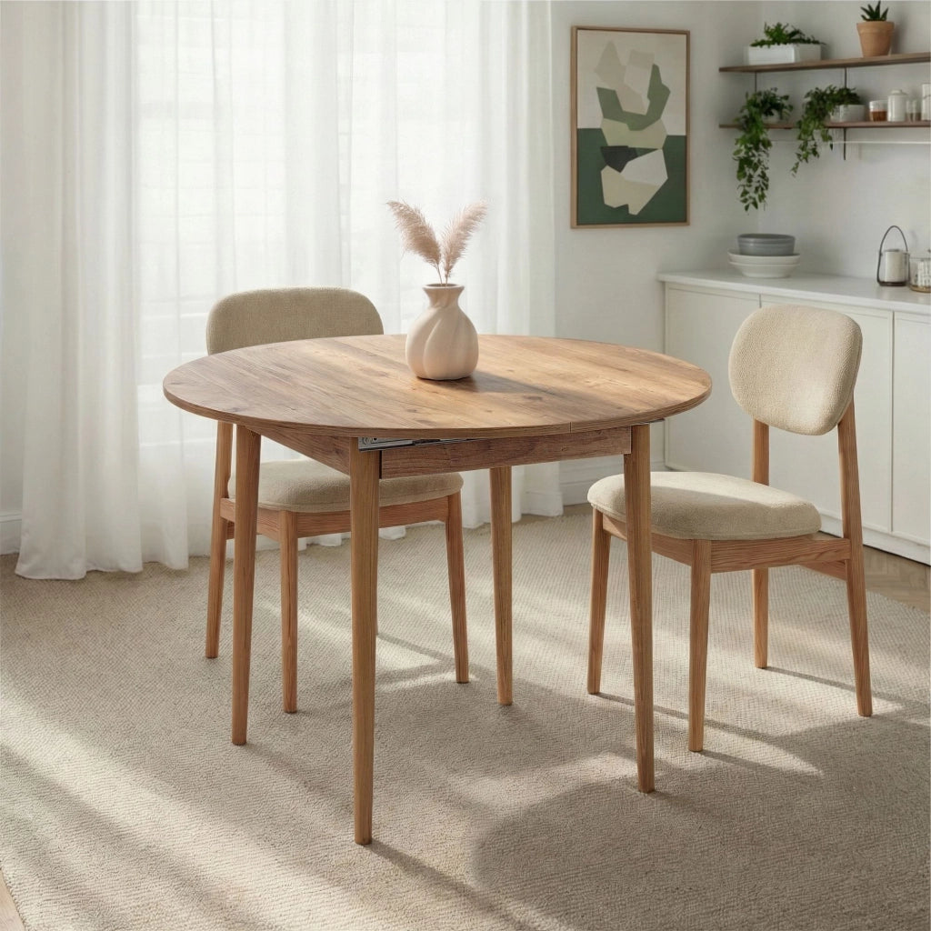 Tavolo da pranzo allungabile in legno "Viona" 100 x 100 x 75 cm - Pino Atlantico