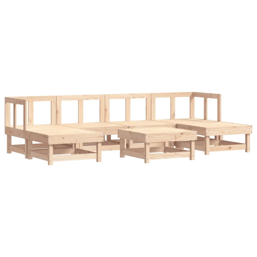 Set Salotto da Giardino 7 pz in Legno Massello di Pino 3186340