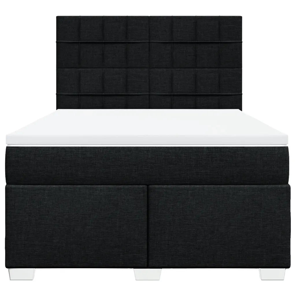 Giroletto a Molle con Materasso Nero 160x200 cm in Tessuto