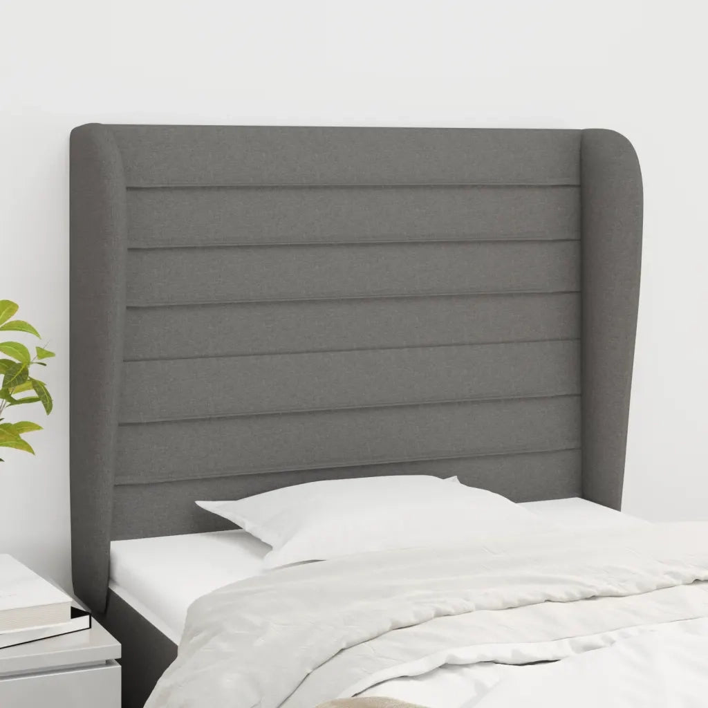 Testiera ad Orecchio Grigio Scuro 83x23x118/128 cm in Tessuto 3118071