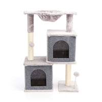 Fudajo Albero tiragraffi grigio con sisal 81cm Con 2 nicchie chiuse Casette Per gatti
