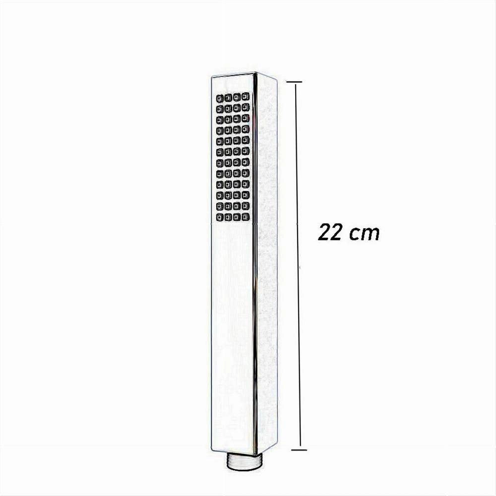 Trade Shop - Doccetta Doccino Quadrato Slim Ultra Moderno Nero Soffione Doccia Bagno Vasca 87478 -