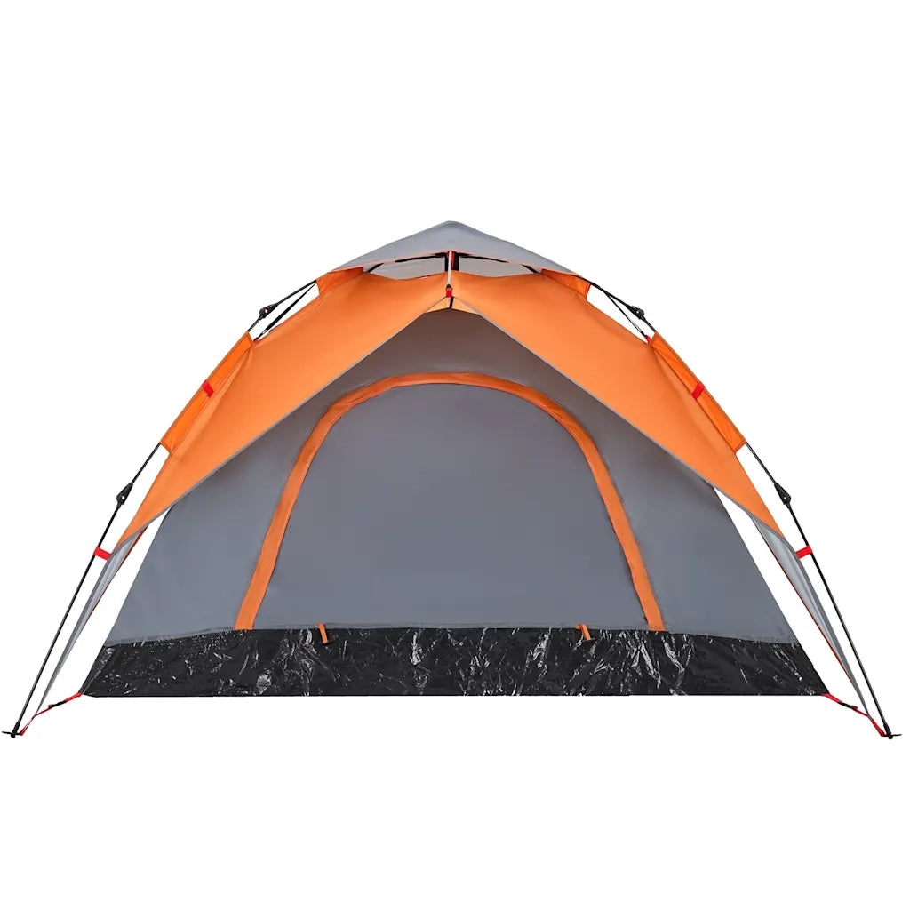 Tenda a Cupola 5 Persone-Tenda da campeggio Grigio e Arancione a Rilascio Rapido 817232