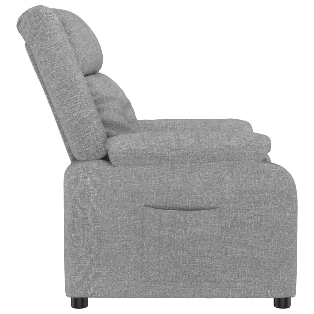 Poltrona Reclinabile in Tessuto Grigio Chiaro