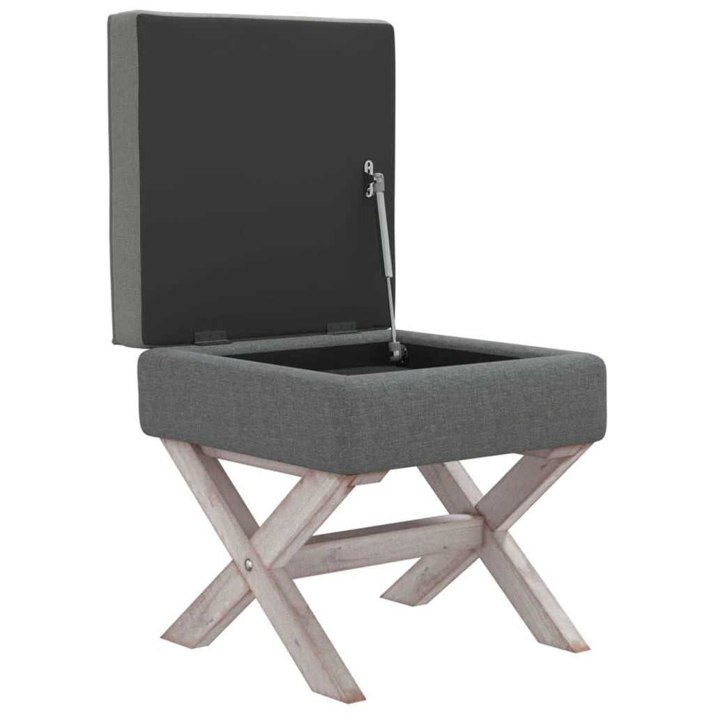 Sgabello contenitore 45 x 45 x 49 cm tessuto grigio scuro 02_0010790
