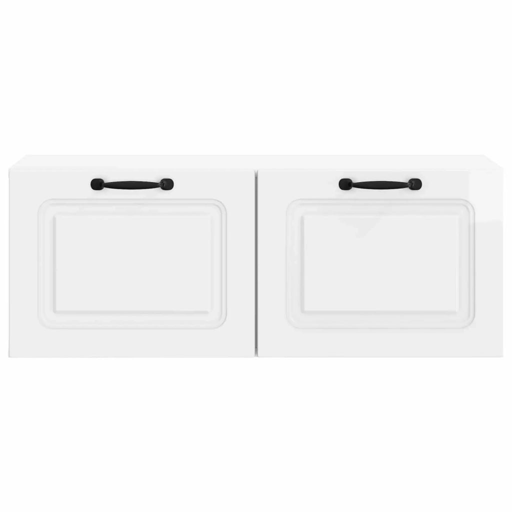Mobile Porta TV da Muro Bianco Lucido 78,5 x 31 x 30 cm