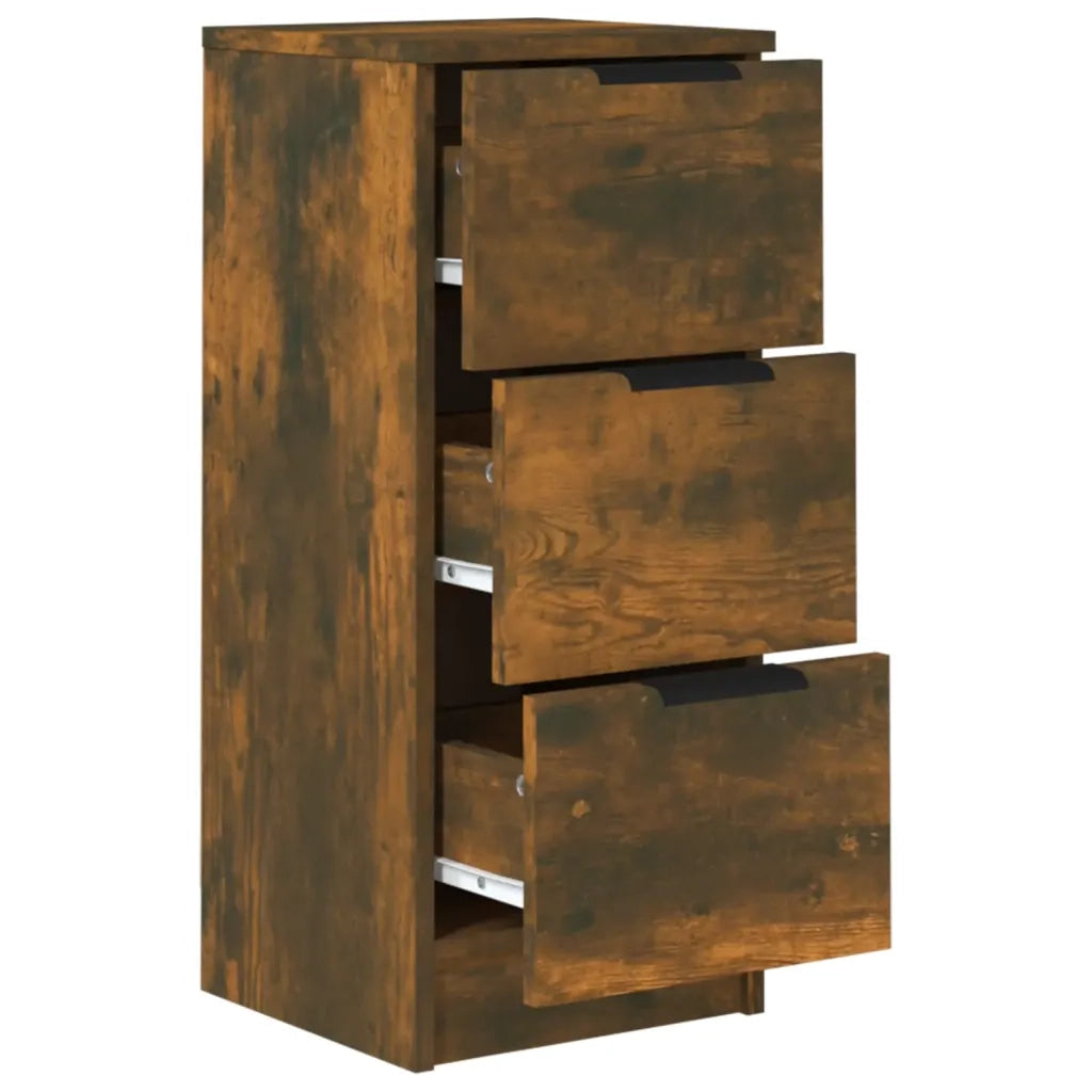 Credenze 2 pz Rovere Fumo 30x30x70 cm in Legno Multistrato 817013