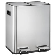 Bidone per rifiuti da cucina 30 litri a due camere ¨C zephmum ¨C in acciaio inossidabile con pedale