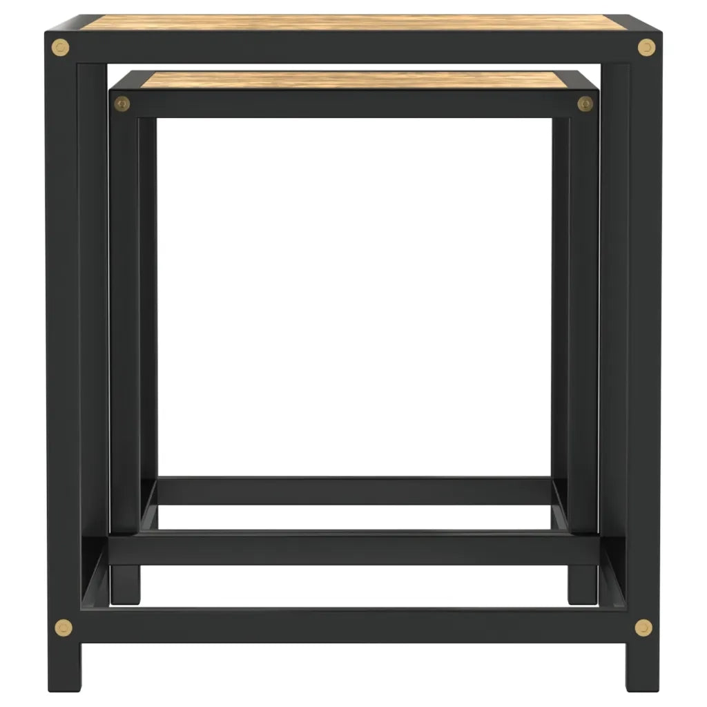 Tavolini 2 pz in MDF Neri e Gialli cod mxl 7141