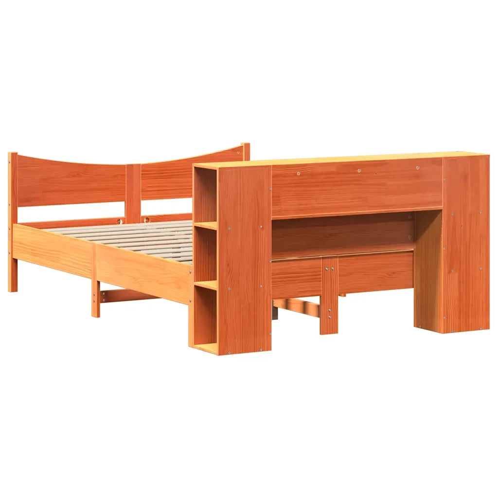 Letto senza Materasso Marrone Cera 140x190 cm in Legno di Pino 3323307