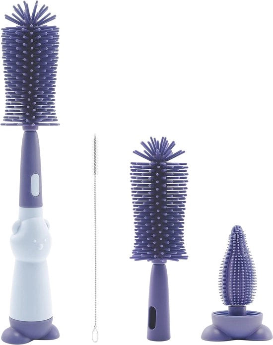 Set di spazzole per biberon - 3-in-1 senza BPA, spazzola morbida per biberon, facile da pulire, sicuro e duraturo