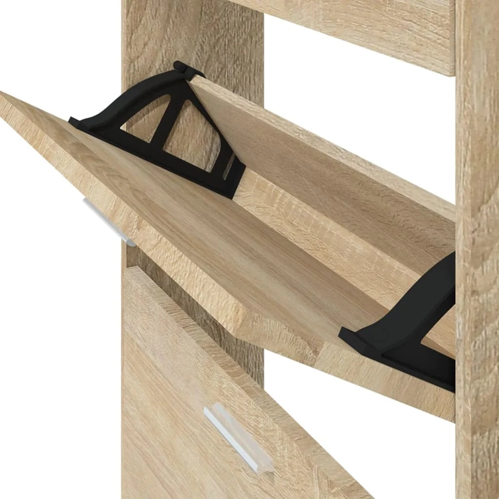 Scarpiera mobile contenitore per scarpe mobile per ingresso/corridoio/soggiorno 59 x 17 x 150 cm legno ingegnerizzato marrone 02_0021527