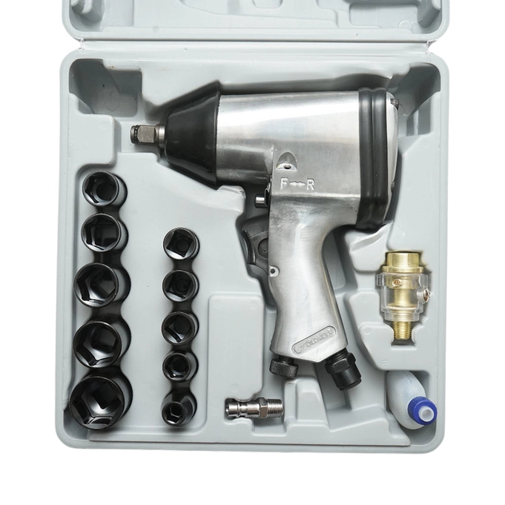 Pistola a percussione pneumatica 1/2 con chiavi a bussola 9-27 mm, 340 Nm, 7000 giri/min, pressione di esercizio 6,3 bar Breckner Germany