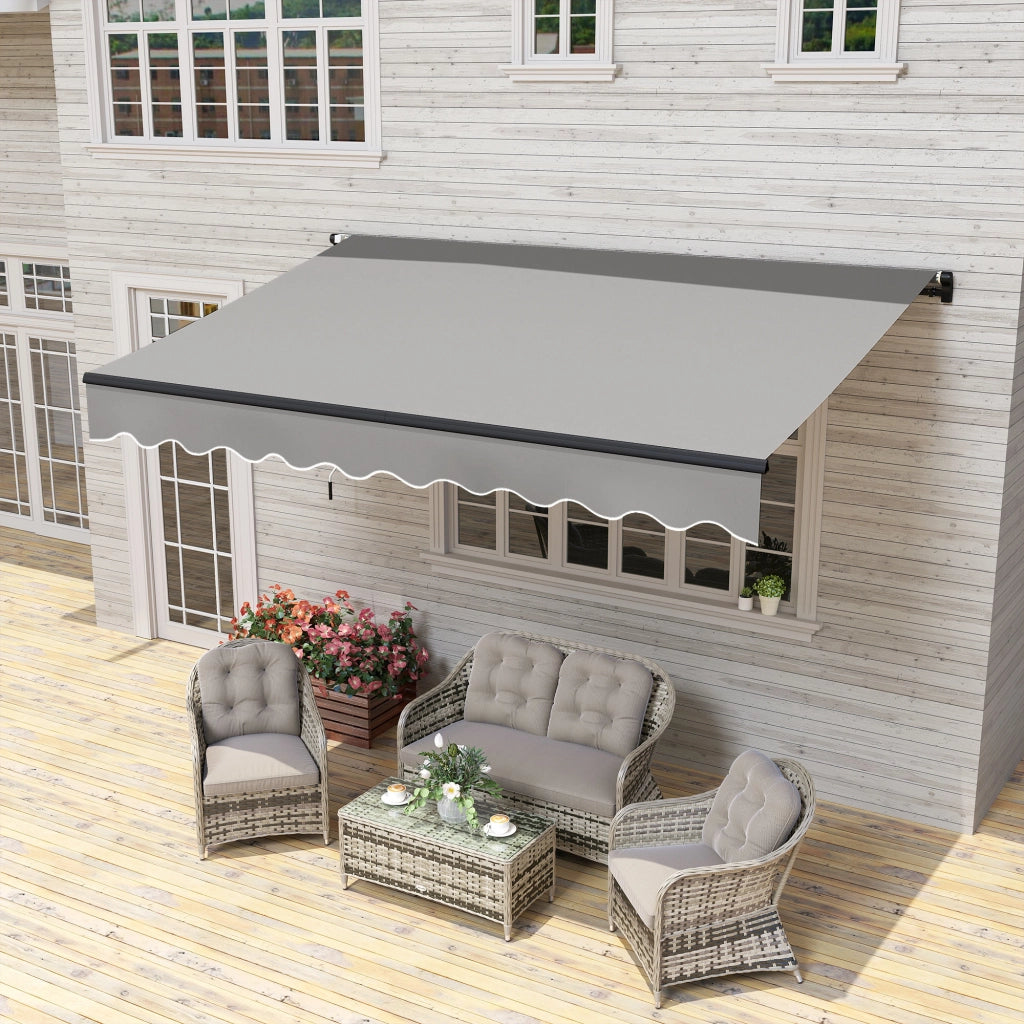 Toldo Retraibile in Alluminio per Finestre e Porte ¨C zephmum ¨C Grigio 360x220 cm