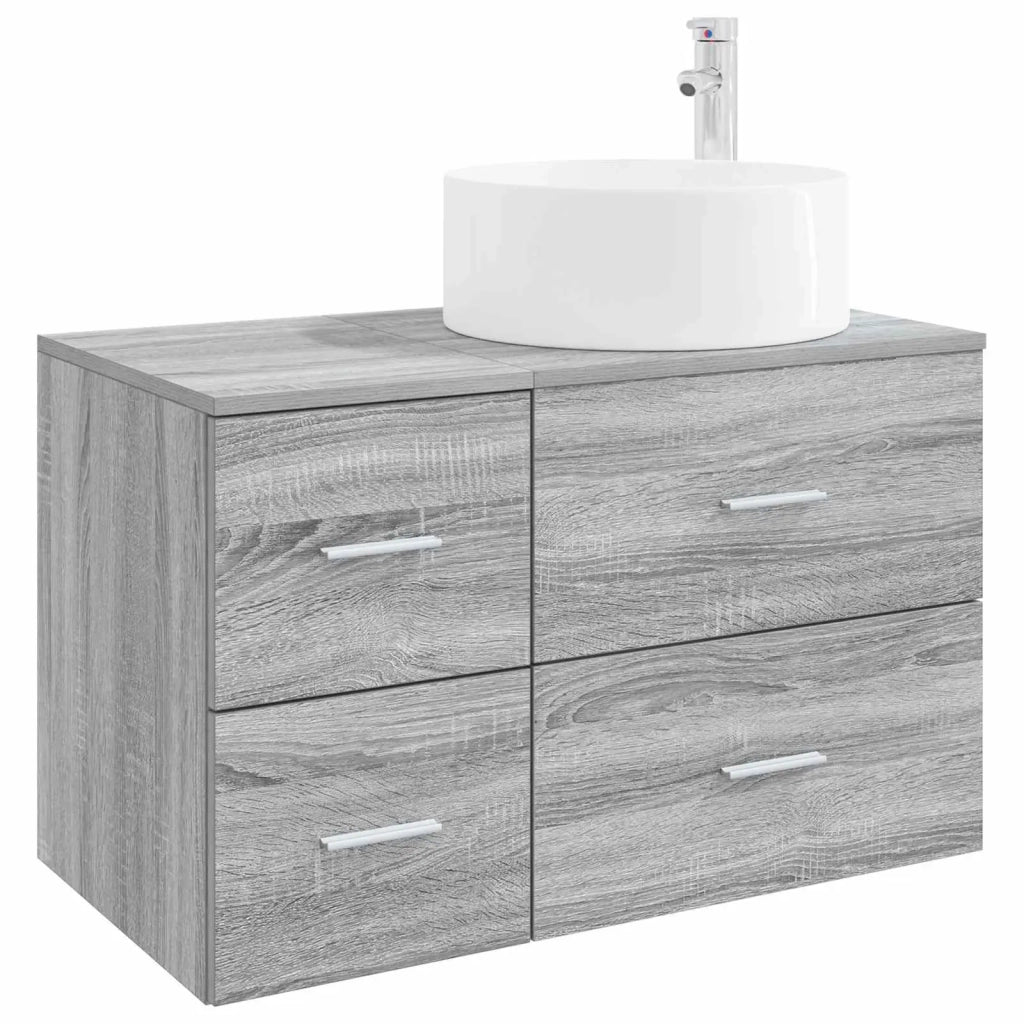 Set di mobili per il bagno 2 pz Sonoma grigio 3404013