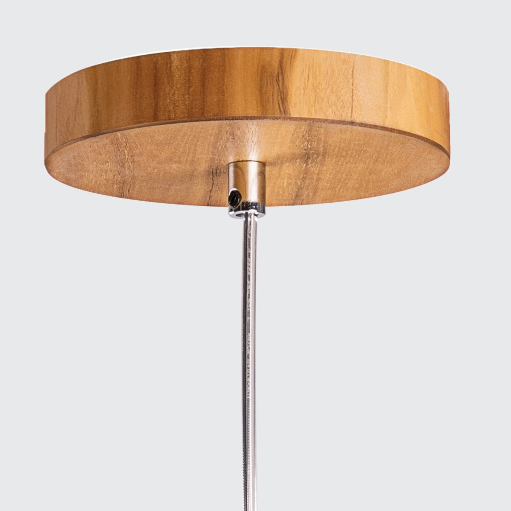 Lampada a sospensione conica teak Angular Quintiesse E27