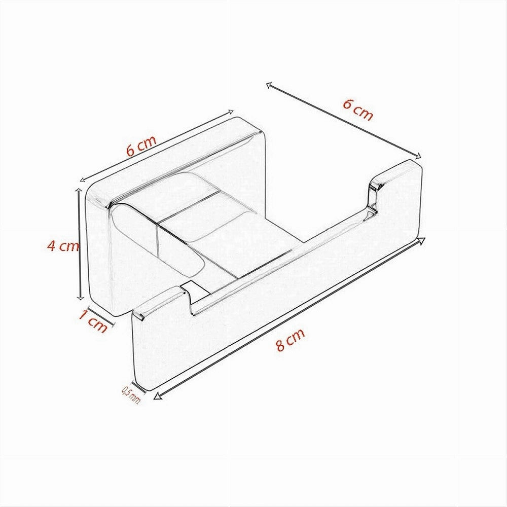 Trade Shop - Appendino Gancio Doppio Da Muro Porta Asciugamani Accappatoi Cromato Bagno 87211 -
