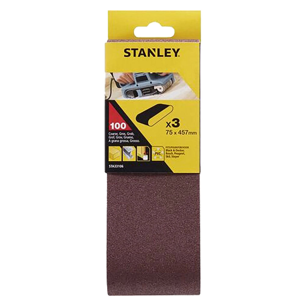 NASTRO ABRASIVO PER LEVIGATRICI A NASTRO mm  75 x 457 - gr.100  - STANLEY