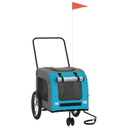 Rimorchio da Bici per Animali Blu e Grigio Oxford e Ferro CFW3723290