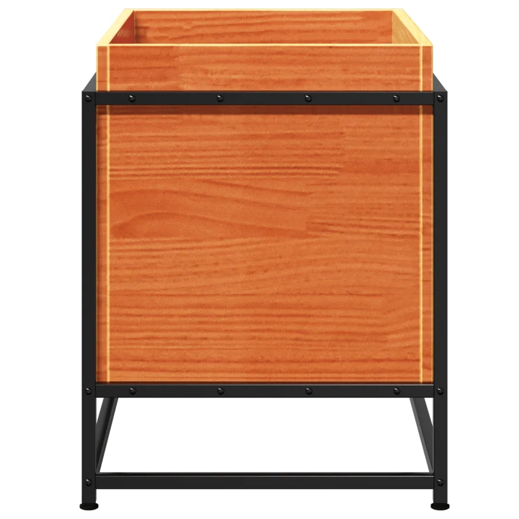 Fioriera Giardino-Vaso da Esterno-Contenitore per Piante Marrone Cera 60x50x40 cm Legno Massello Pino