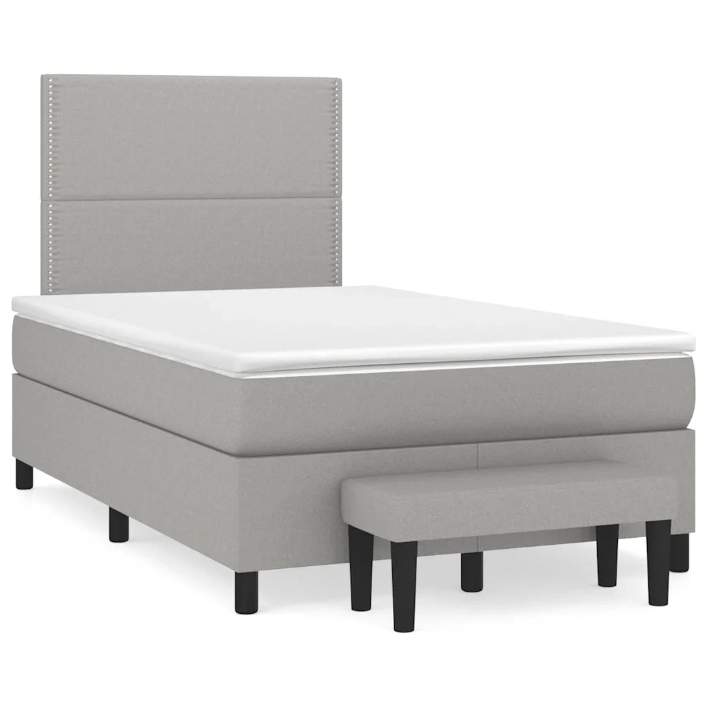 Giroletto a Molle con Materasso Grigio Chiaro 120x190cm Tessuto 3270348