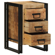 Comodino  40x35x50 cm in legno massello grezzo di mango